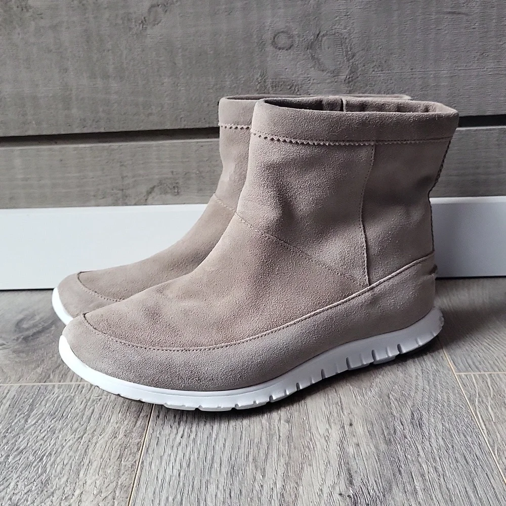 Cole Haan Beige Suede ZERØGRAND Pull-on Waterproof Boots